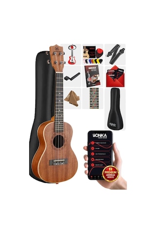 Maxword Mu-24 Pro Yüksek Kaliteli Maun Concert Ukulele Seti