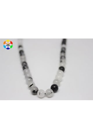 Bileklik Boy Rutil Kuvars Taşı Yarım Dizi 8mm 18cm Uzunluğundadır Çok Renkli
