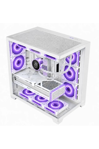 Gametech Prıme Pro 8x120mm Argb Aynalı Fanlı Kumandalı Beyaz Bilgisayar Kasası