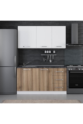 Minar 155 Cm Mutfak Dolabı Beyaz Dore 155-d1