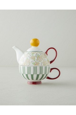 Nostalgic Serenity New Bone China Demlik Seti 380 260 Ml Bordo Hardal