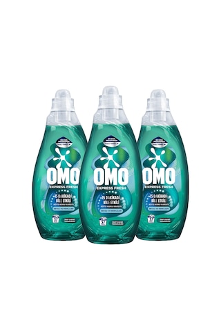 Omo Express Fresh Kötü Koku Karşıtı Beyaz ve Renkliler Sıvı Çamaşır Deterjanı 3 x 1480 ML