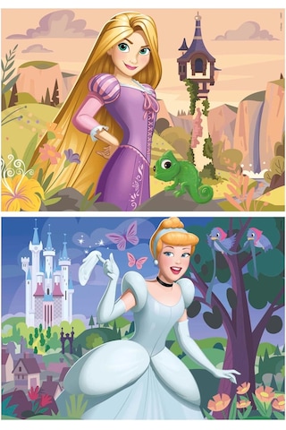Educa 4-6 Yaş 2x48 Parça Disney Prensesleri Puzzle - Kız Çocuk Karton Puzzle 1 Adet