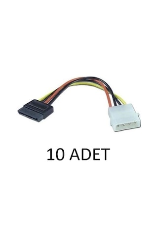 10 Adet 15cm Sata Power Kablo Hdd Güç Kablosu Sata Molex Çevirici
