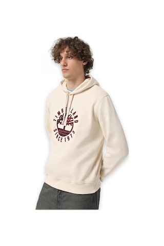 Timberland Tb0a6vgt Holiday Graphic Hoodie Krem Erkek Sweatshirt Krem
