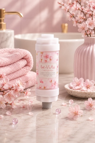 Cherry Blossom C Vitaminli Aromatik Duş Filtresi - Saç Dökülme Karşıtı, Cilt Besleyici Klor Ve Kireç Arıtıcı Duş Filtresi 150gr Saydam