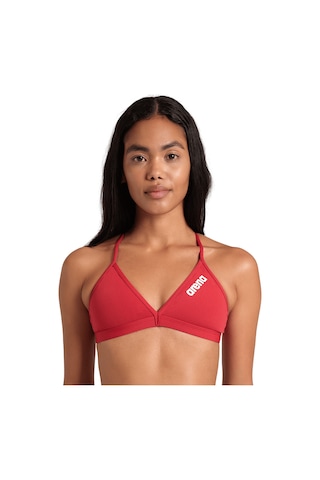 Arena Team Swim Top Tie Back Solid Kadın Kırmızı Yüzücü Bikini Üstü 004768450 Kırmızı