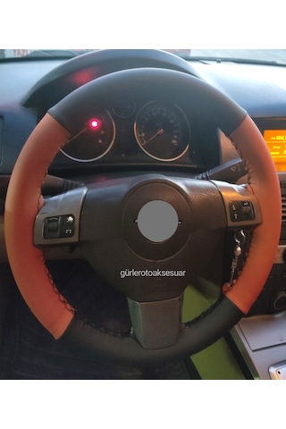 Opel Astra H Kasa Dikmeli Direksiyon Kılıfı Kahverengi-Siyah