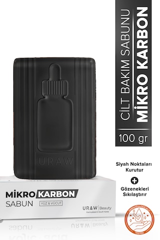 Uraw Gözenek Temizleyici ve Siyah Nokta Karşıtı Mikro Karbon Sabunu 100 G