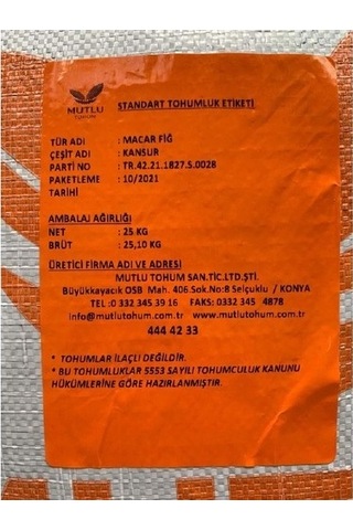 Mutlu Tohum Macar Fiğ Tohumu - Kansur 25 Kg