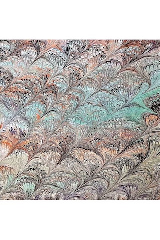 Elif Ebru Ebru Sanatı El Yapımı Özel Koleksiyon Twill İpek Eşarp Ozltıe 12 001