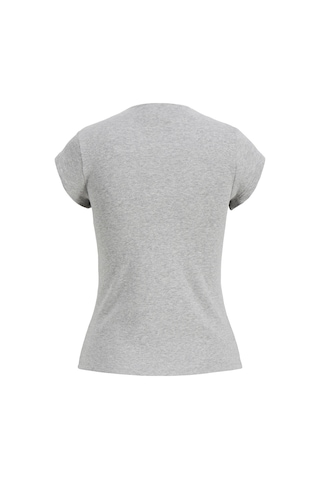 Jack & Jones Kadin Yüksek Yaka Streç Kalip Tisört - Mya - 12296437 Medium Grey Melange