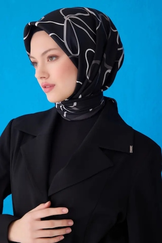 Belli Saf Twill İipek Eşarp 4113d Siyah