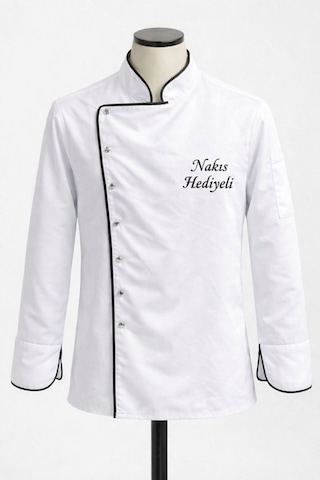 Chef Ceketi Profesyonel Aşçı Üniforması, Aşçı Gömleği Aşçı Forması Nakış Hediyeli Beyaz