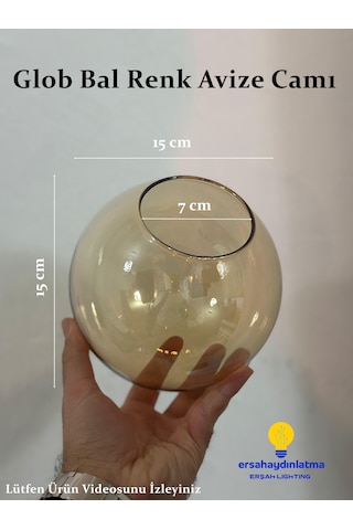 Glob Avize Camı Bal Renk 15 Lik