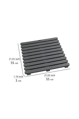 Gri, Kaymaz Duş Ve Banyo Paspası 55x55 Cm Sauna Ve Havuz Kullanımına Uygun