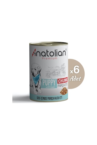 Anatolian Premium Kuzulu Parça Etli Yavru Köpek Konservesi 400 gr x 6 Adet