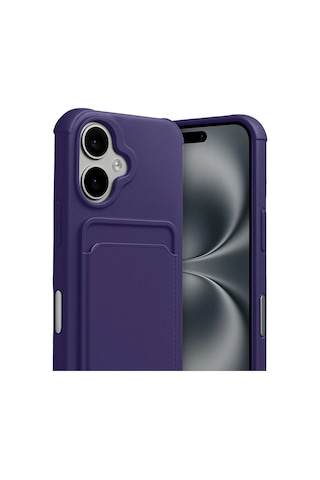 Newface - 570 - Apple iPhone Uyumlu 17 Kelvin Kartvizitli Silikon - - Ece-umay - Derin Mor