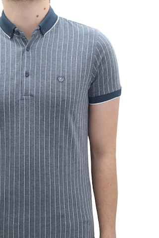 Santa Dmctekstil Erkek Kavis-108 Çizgili Spor Kesim Dar Kalıp Cepsiz Polo Yaka T-shirt Lacivert