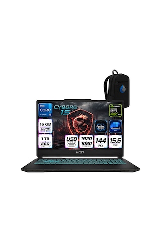 MSI Cyborg 15 A13ve-1252xtrrnp02 i5-13420H 16 GB 1 TB SSD 6 GB RTX4050 15" W11P Dizüstü Bilgisayar