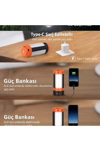 Wison Ws-623 Katlanabilir Tripodlu Şarjlı Kamp Işığı 3500 Lumen Led Fener Çok Renkli