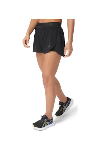 Asics Metarun Splıt Short Kadın Siyah Beyaz Şort 2012c858-001 Siyah Beyaz