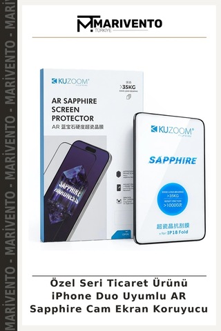 Özel Seri Ticaret Ürünü Apple iPhone Duo Uyumlu Ar Sapphire Cam Ekran Koruyucu