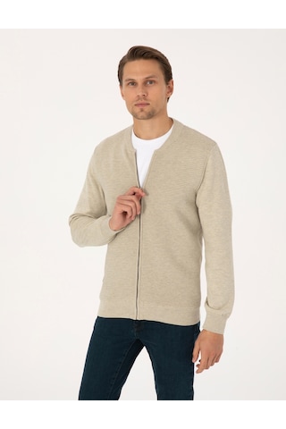 Pierre Cardin Erkek Kum Melanj Hırka Triko 50317333-vr123 Kum Melanj