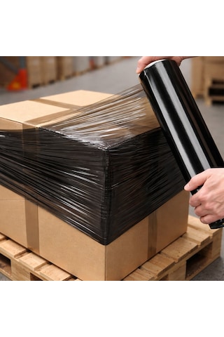 Power Streç Film 17 Mikron 50 Cm - Siyah, Koli Ve Palet, Net 600 Gr- 6'li Paket Diğer