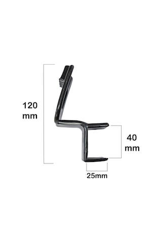 Plastik Baza Kulpu Yatak Kaldırma Tutma Kulp Kolu Tutacağı Kulbu Siyah -40mm Profiller İçin Siyah