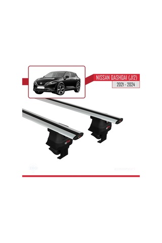 Nissan Qashqai J12 2021 Ve Sonrası İle Uyumlu Ace-4 Ara Atkı Tavan Barı Gri