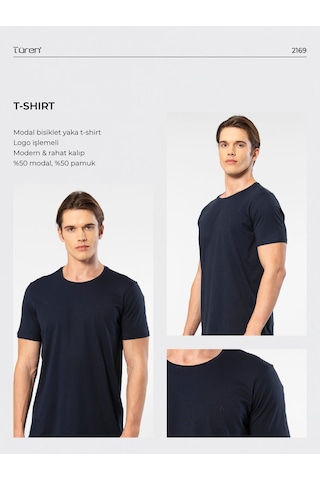 Cacharel Erkek Bisiklet Yaka T-shirt 2169/lacivert