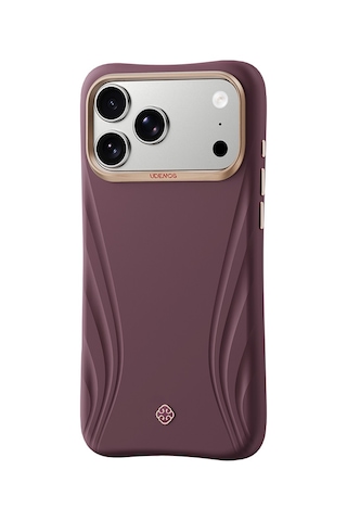Apple Uyumlu iPhone 18 Pro Uyumlu Kılıf M-safe Şarj Özellikli Çizgili Logolu Udemos Freedom Serisi Kapak Bordo