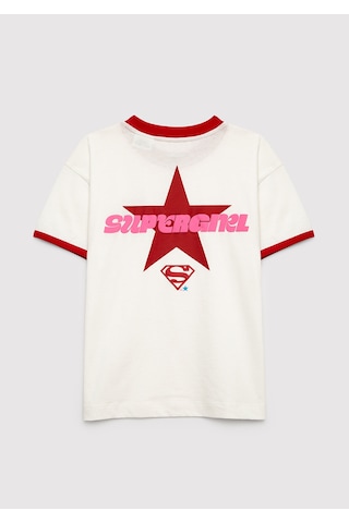 Mavi - Supergirl Baskılı Ekru Tişört 7610496-70057