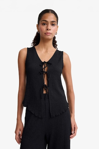 Defacto Slim Fit Dar Kesim V Yaka Önden Bağlamalı Bürümcük Kolsuz Bluz F7992ax25aubk81 Siyah