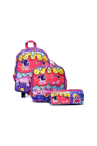 Unıted Colors Of Benetton Tekerlekli Anaokul Sırt Çantası Seti Bnt-788183 Mor