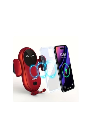 Elmpaly Mavi Kablosuz Araç Şarj Cihazı Otomatik Kavrama İphone Uyumlu 16 Pro Max 15 14 Samsung Galaxy Uyumlu S24 S23 S22 İçin