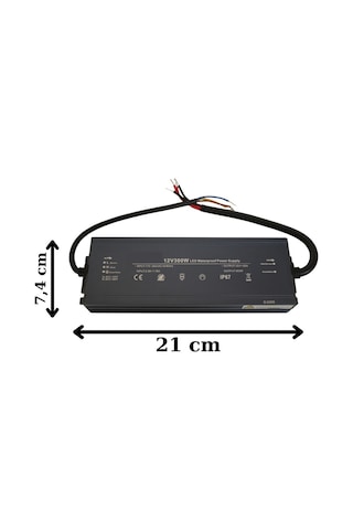 HazarLed 12 Volt 25 Amper Ip67 Su Geçirmez Dış Cephe Led Adaptör 300 Watt