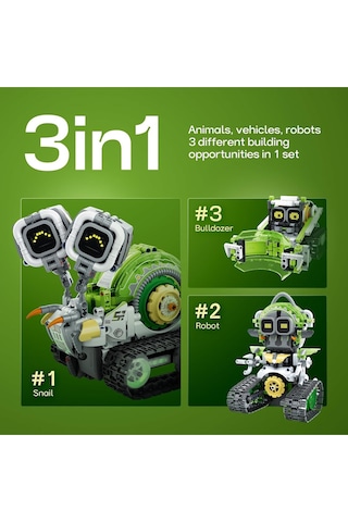 Sillbird Technik Robot, 3'ü 1 Arada Robotik Yapım Seti, Uygulama Ve Uzaktan Kumanda İle Akıllı Oyuncaklar