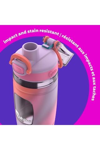Bubba 473 Ml Çocuk Su Şişesi Bpa Free Geniş Ağızlı & Silikon Kılıflı, Dayanıklı Çocuk Matara Pembe
