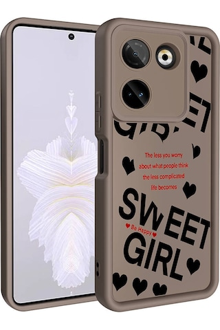 Tecno Camon 20 Pro 4g Kılıf Kamera Korumalı Baskılı Arka Yüzey Klas Kapak - Siyah Siyah