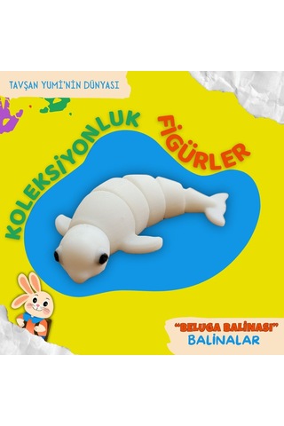 Tavşan Yumi Balinalar Koleksiyonu - 4 Parça 5-7 Cm Hareketli Oyuncaklar Ve Bilgilendirici Kartlat "