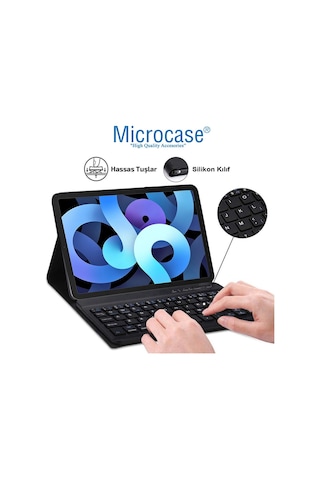 Apple Uyumlu iPad Air 4.Nesil 10.9 2020 Bt Klavye Mouse + Standlı Kılıf - Bkk6