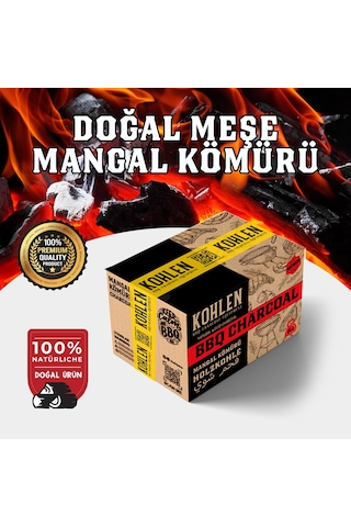 Kohlen Doğal Meşe Mangal Kömürü - Boylanmış- 4 Kğ- Bbq Öze