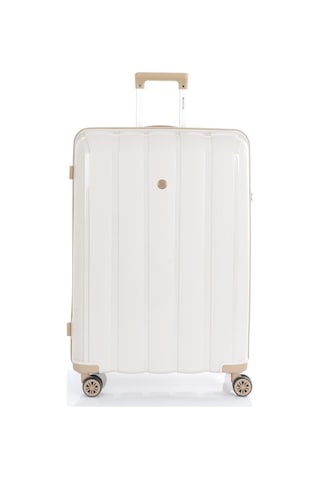 Mçs 3lü Set Kırılmaz Silikon Seyahat Valizi Bavulu V305 Kemik Şampanya Bej