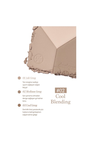 Dasique  Doğal Gölgelendirme Sunan 3'lü Kontür Paleti V Cut Blending Shading 02 Cool Blending