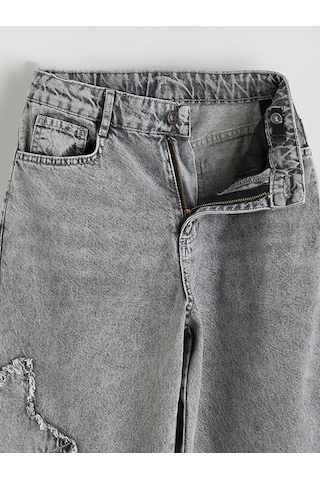 Lc Waikiki Karışık Baggy Fit Nakışlı Kız Çocuk Jean Pantolon Karısık