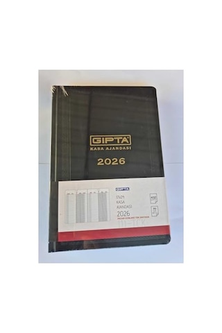 Gıpta Ajanda 2026 17x24 Cm Ticari Kasa Ajandası, 432 Sayfa, Siyah Çok Renkli
