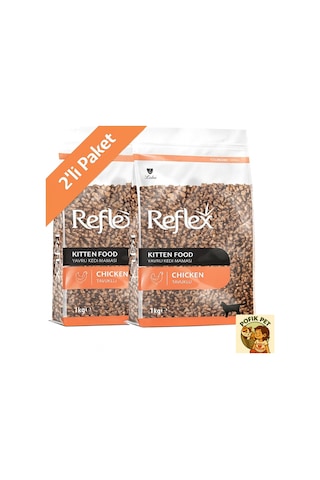 Reflex Kitten Tavuklu Yavru Kedi Maması 1 Kg X 2 Adet Toplam 2 Kg 2 Li Fırsat Paketi