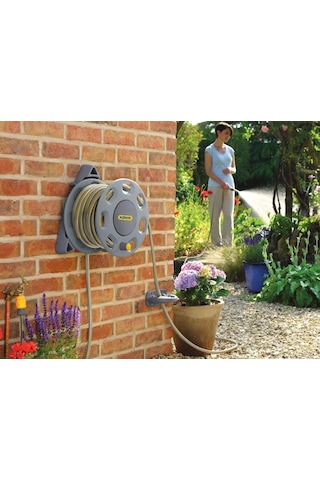 Hozelock 2422H Duvara Monte 15 m Hortumlu 30 m Kapasiteli Hortum Toplama Sarma Makara Seti